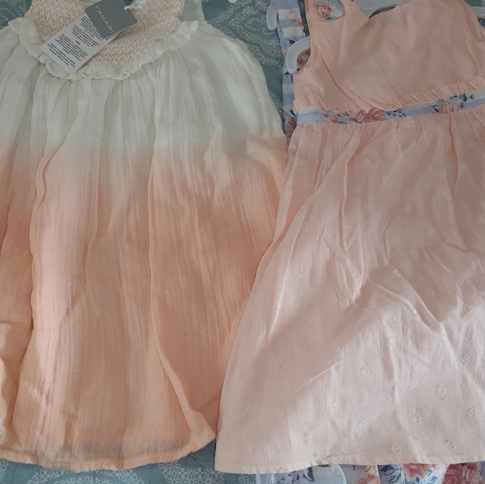 Girls 3 peach  dress size 5t "NEW"